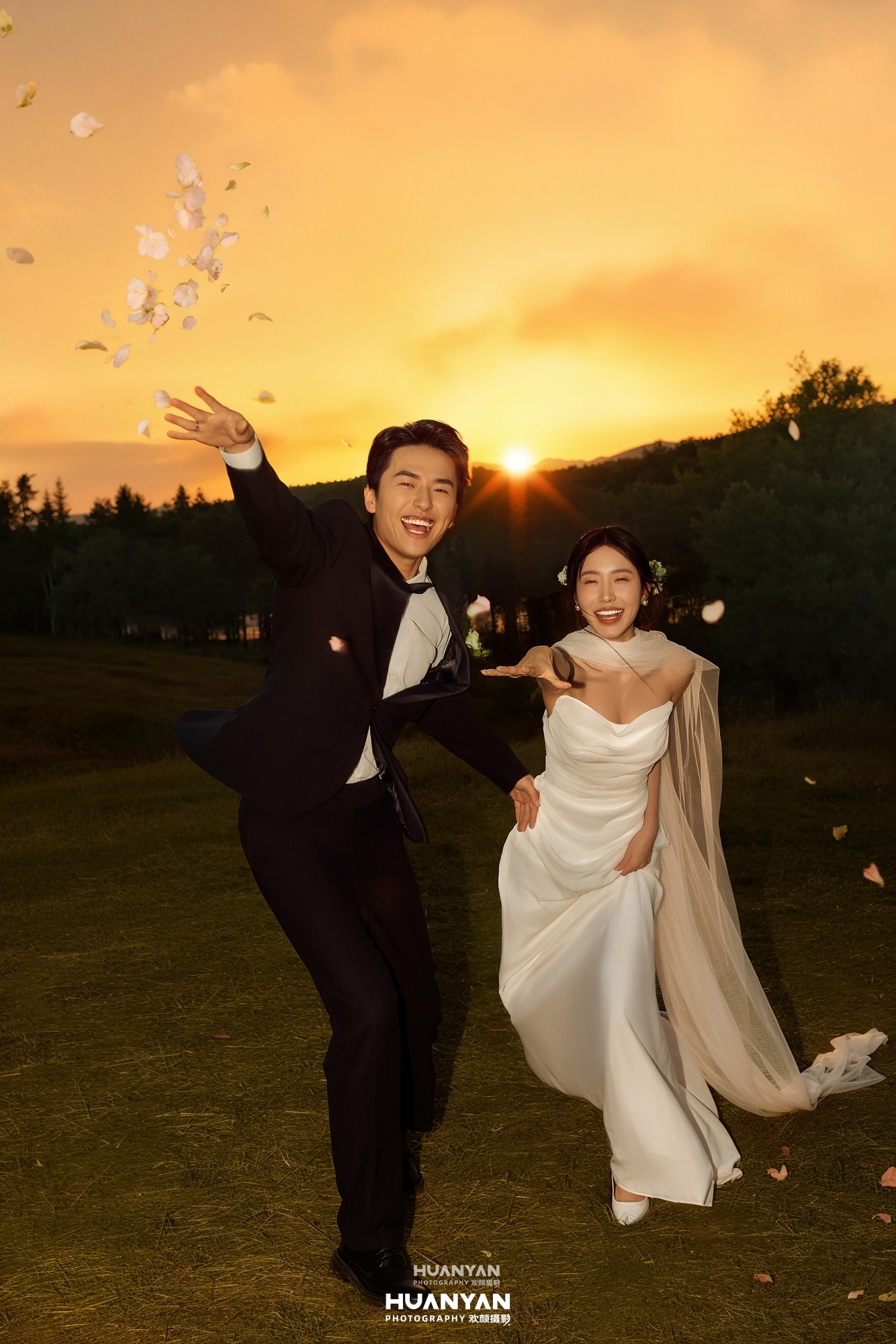 韩式温柔婚纱照 · 户外自然场景 · 落日恋歌客片