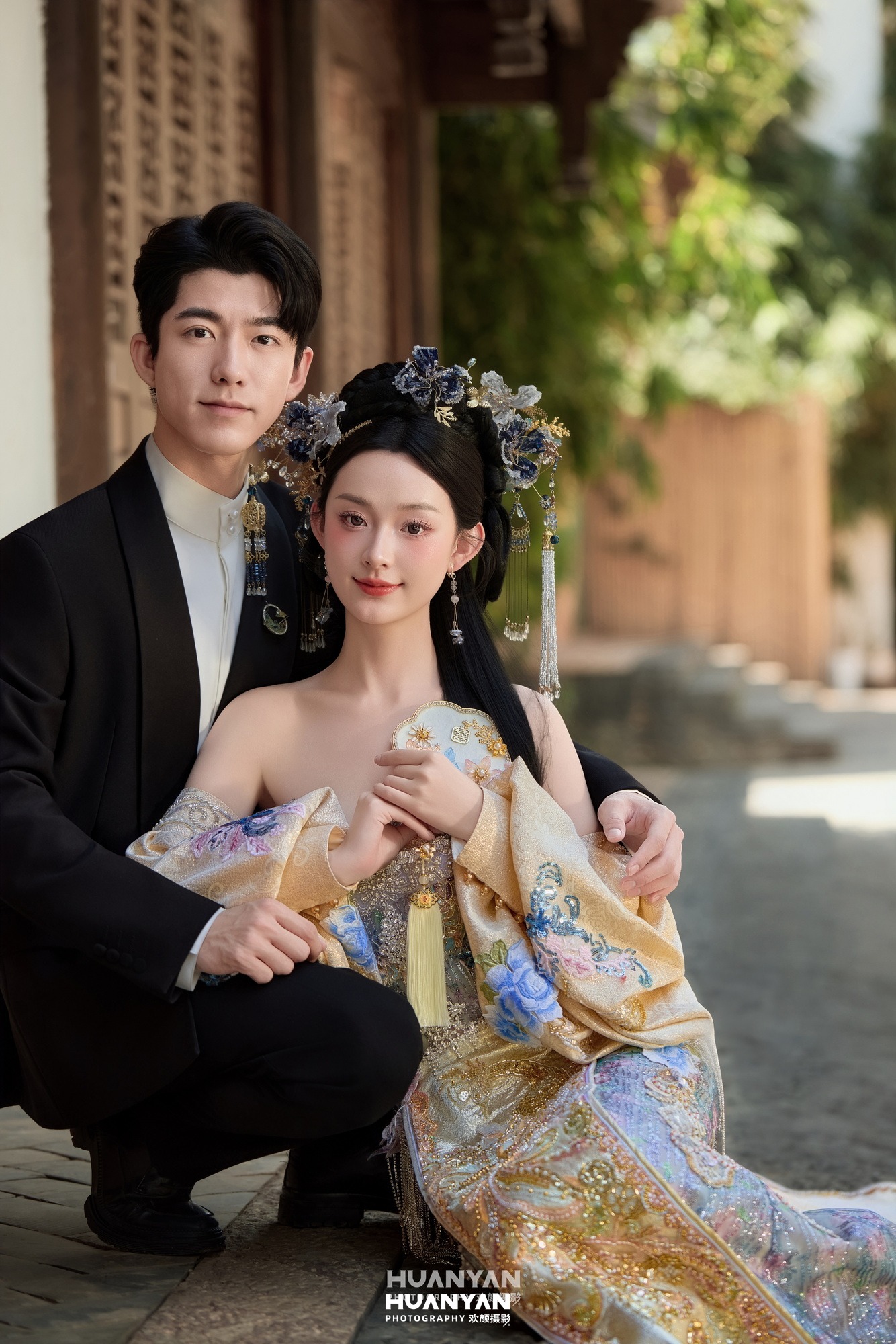 古镇水乡新中式婚纱照实拍（金步摇系列）