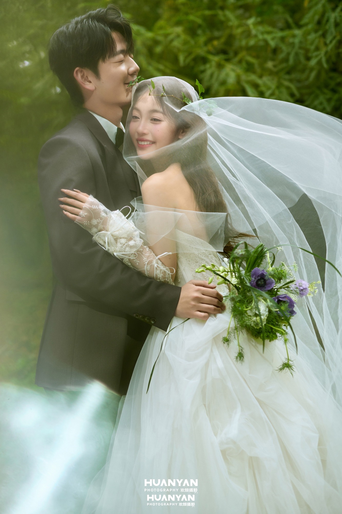 户外自然清新自然婚纱照实拍（林间风起系列）