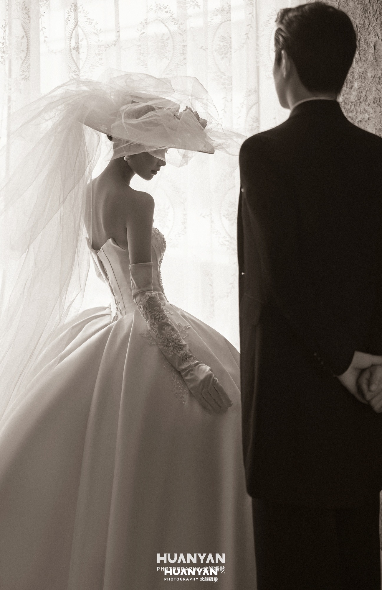 室内影棚复古婚纱照实拍（帘间旧梦系列）