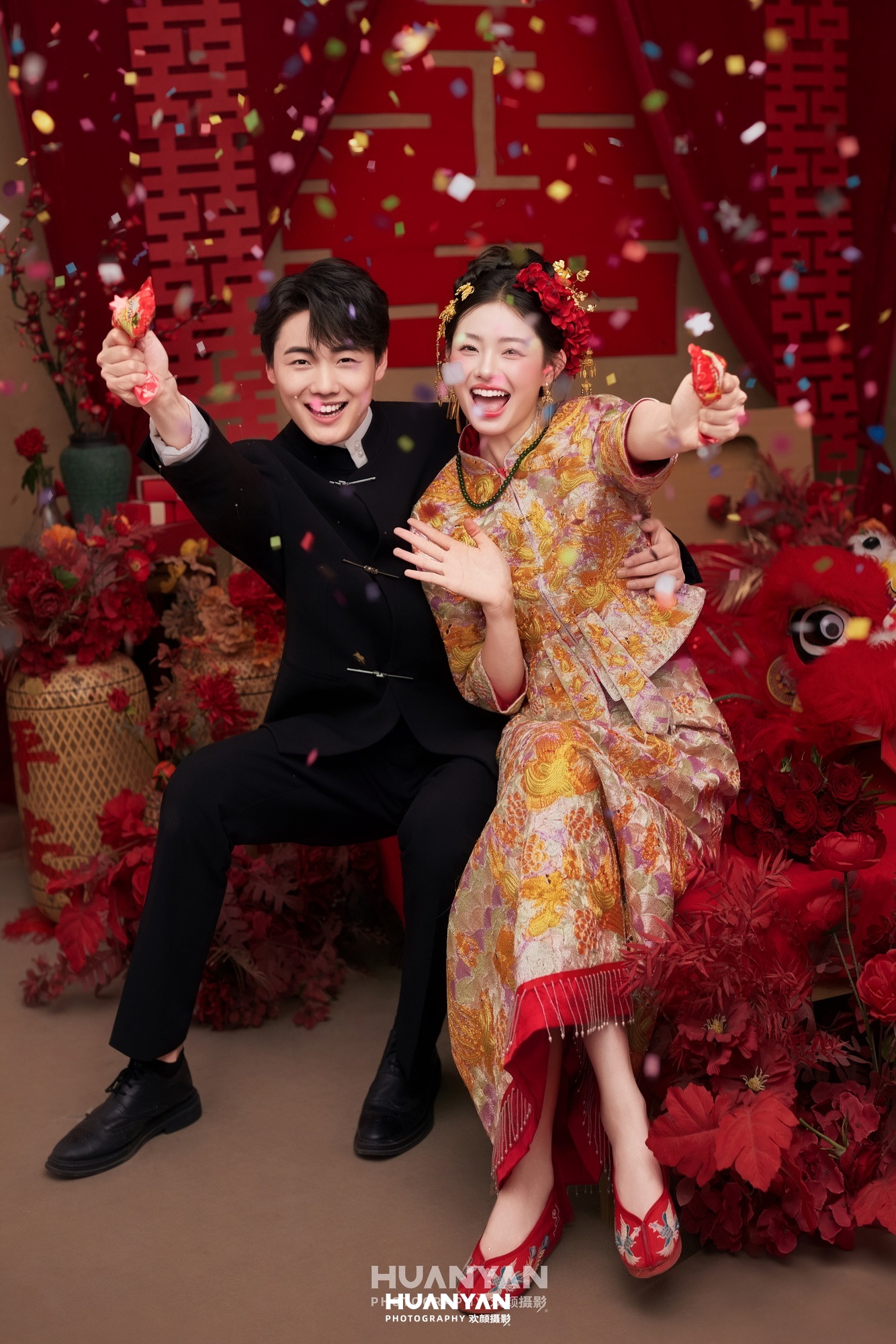 金缕龙凤客片第11张｜新中式婚纱照，摄于室内影棚