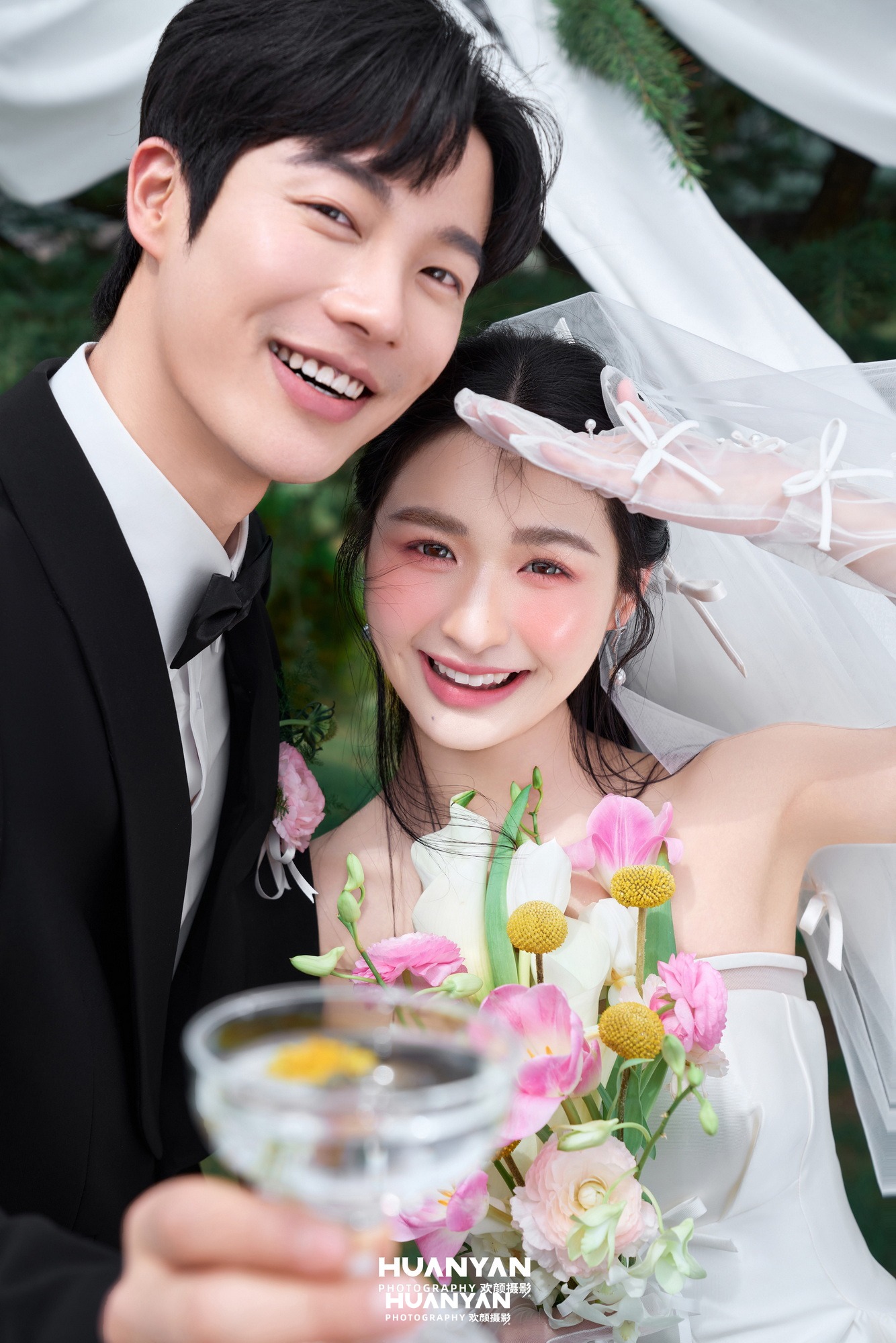松间白结：清新自然婚纱照户外自然实拍