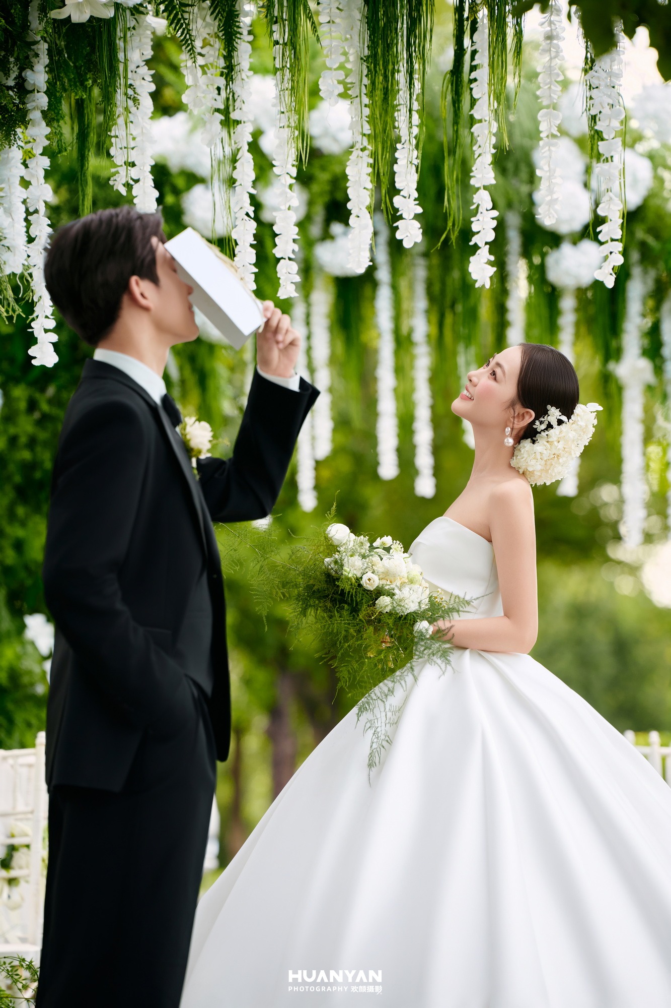 户外自然田园花海婚纱照实拍（粉蝶秋千系列）